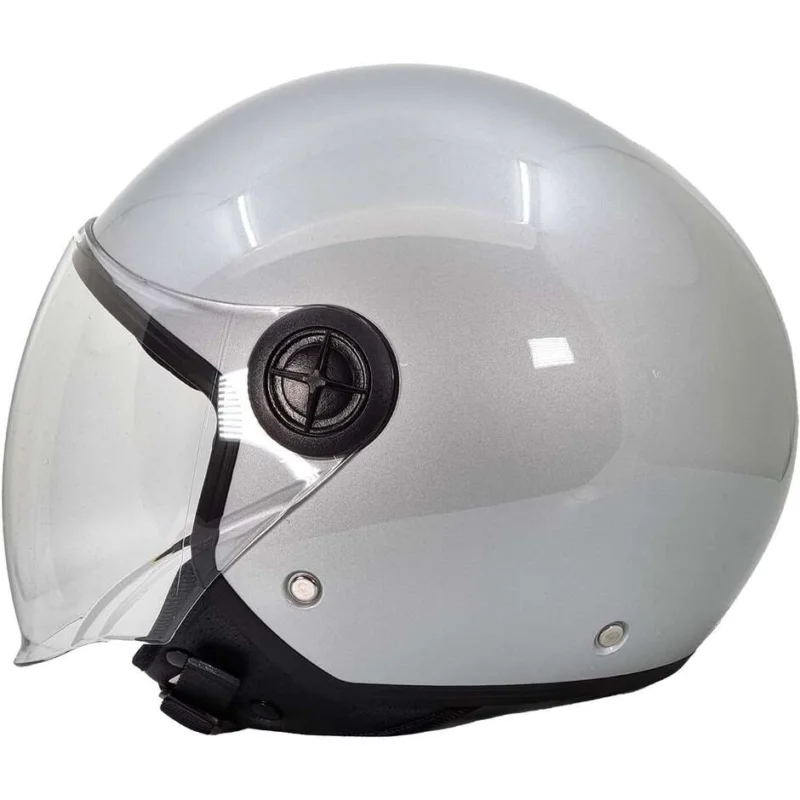 Bhr 832 Minimal Glossy Silver Motorcycle Jet Helmet A Buon Prezzo