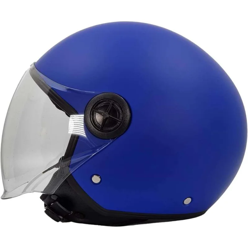 Bhr 832 Minimal Matt Blue Motorcycle Jet Helmet Reso Gratuito