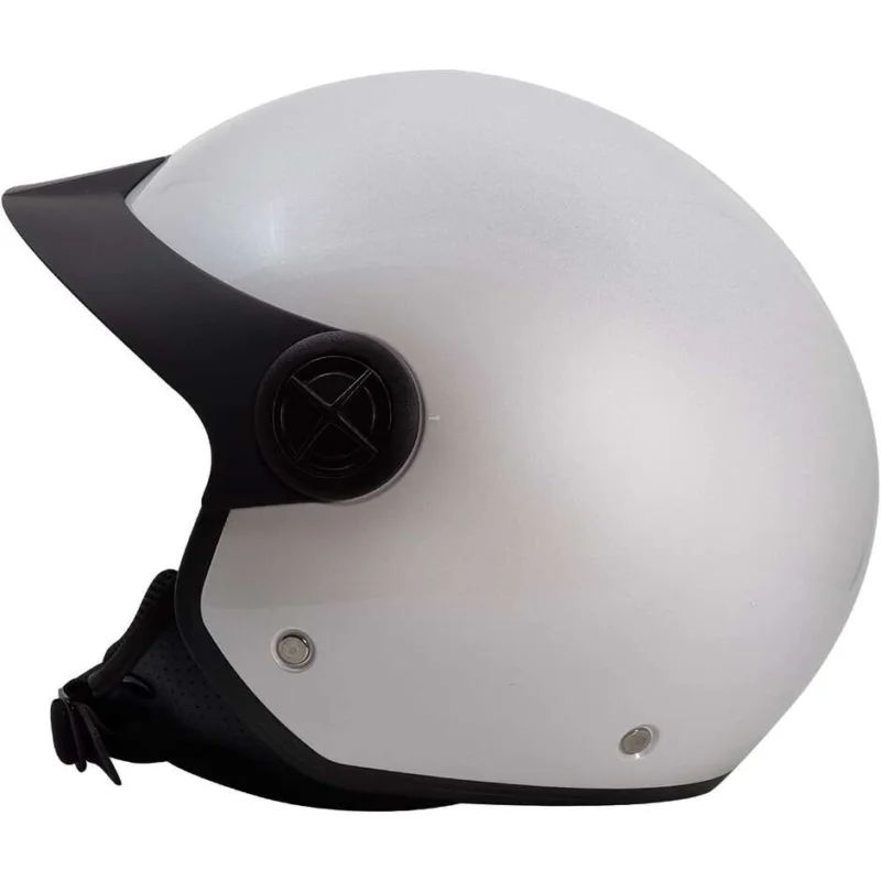 Popolare Bhr 833 Peak Glossy White Motorcycle Jet Helmet