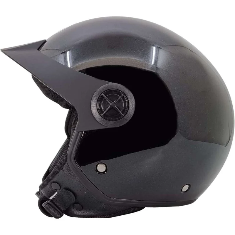 Non Perdere Bhr 833 Peak Motorcycle Jet Helmet Glossy Black