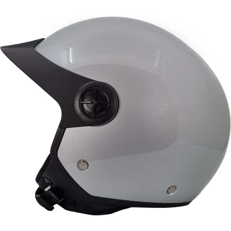 Nuova Collezione Bhr 833 Peak Silver Motorcycle Jet Helmet