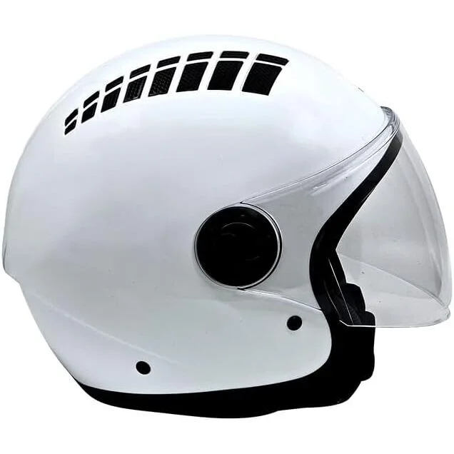 Nuova Collezione Bhr 834 Flow Air Jet Motorcycle Helmet Glossy White
