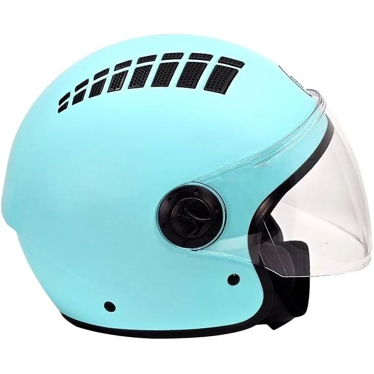 Bhr 834 Flow Air Jet Motorcycle Helmet Light Blue Matt Novità