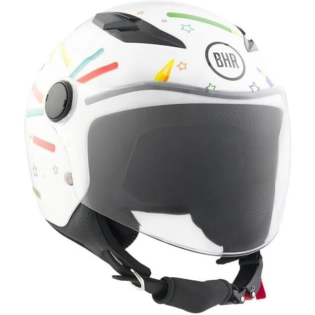 Reso Gratuito BHR 838 CHILDREN Pencil White Jet Motorcycle Helmet