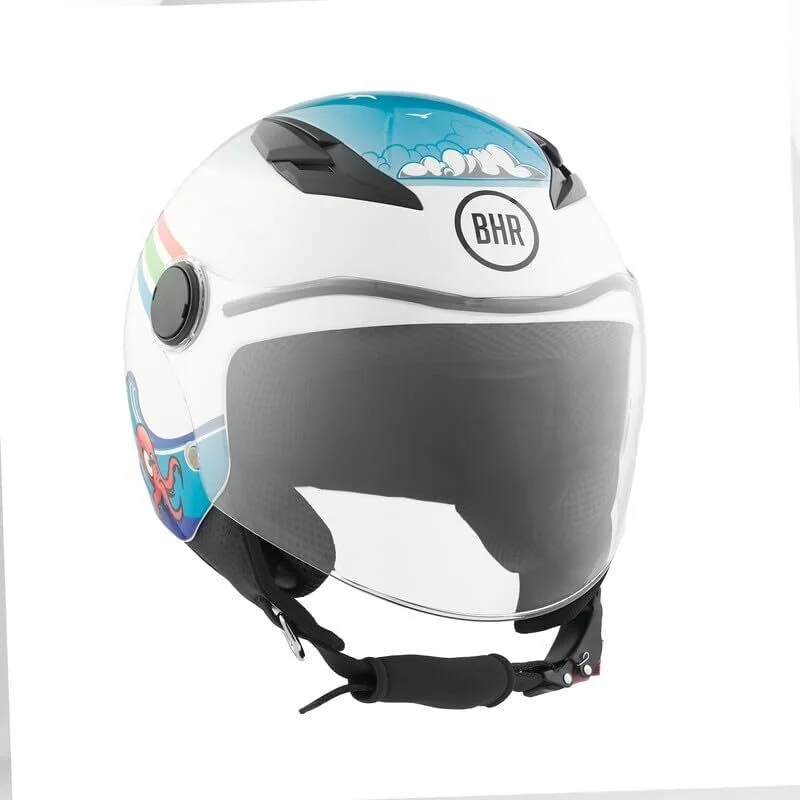 BHR 838 CHILDREN Sea White Blue Jet Motorcycle Helmet Compra Adesso