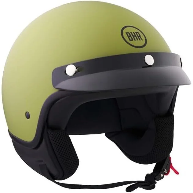 Ultima Occasione BHR 839 3 BUTTON Jet Motorcycle Helmet Matt Green