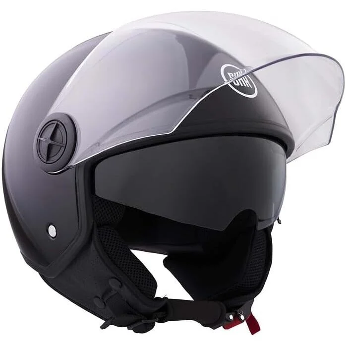 Offerta Lampo BHR 840 DUAL SHIELD Jet Motorcycle Helmet Black Metallic