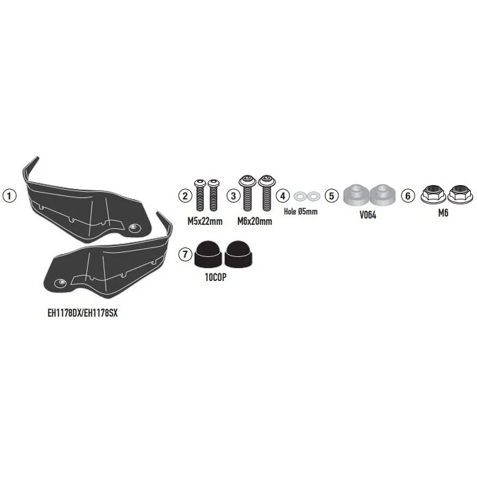 Black ABS extension for original Kappa EH1178K handguards For HONDA CRF1100L Africa Twin / Adventure Sports (20 > 25); X-ADV 750 (21 > 25) Novità
