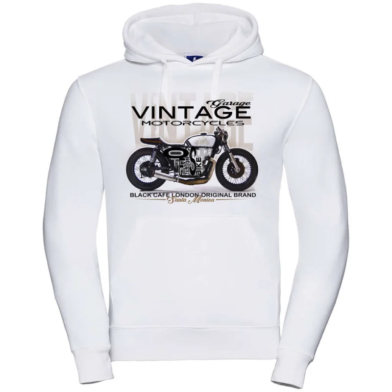 Nuovo Arrivo Black Cafe London 2.0 Sweatshirt With Black White Printed Hood