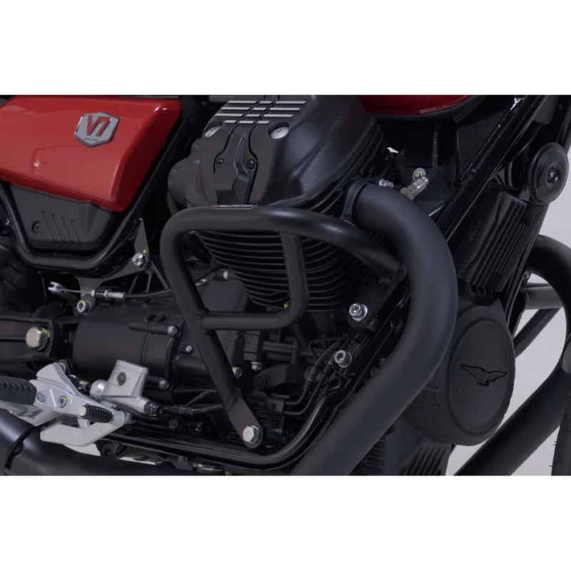 Black Sw-Motech SBL.17.847.10000/B Motorcycle Crash Bar for Moto Guzzi V7/V9 Models Nuova Collezione