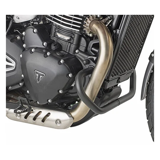Spedizione Gratuita Black tubular engine guard Integrated slider Givi TN6424 For TRIUMPH Scrambler 400 X / Speed 400 (24)