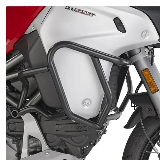Black tubular engine guard Integrated slider Givi TN7408 For DUCATI Multistrada Enduro 1200 (16 > 18); Multistrada Enduro 1260 (19 > 21) Offerta Lampo
