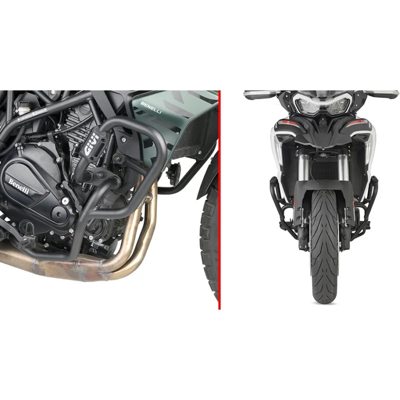 Prezzo Ridotto Black tubular engine guard Integrated slider Givi TN8717 for BENELLI TRK702 / X (23 > 24)