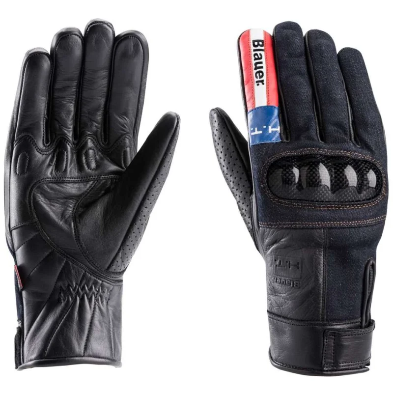 Acquista Ora Blauer Combo Carbon Denim USA Leather Gloves