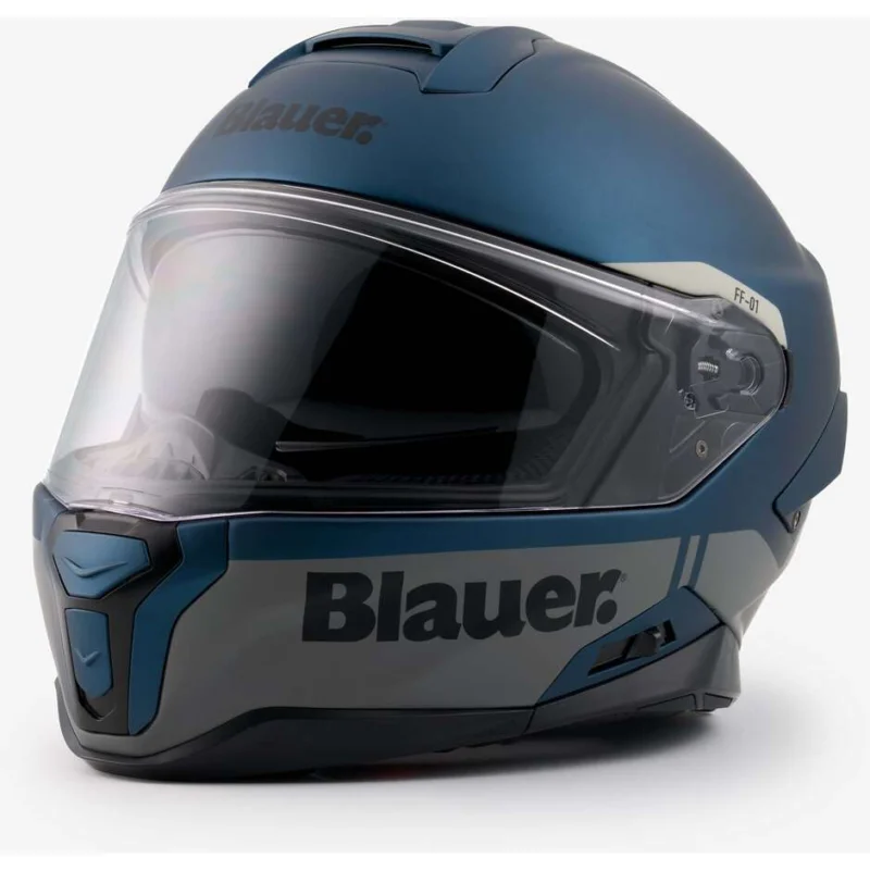 Blauer FF01 Full Face Motorcycle Helmet in Double Fiber Visor H109 Matt Blue Miglior Prezzo
