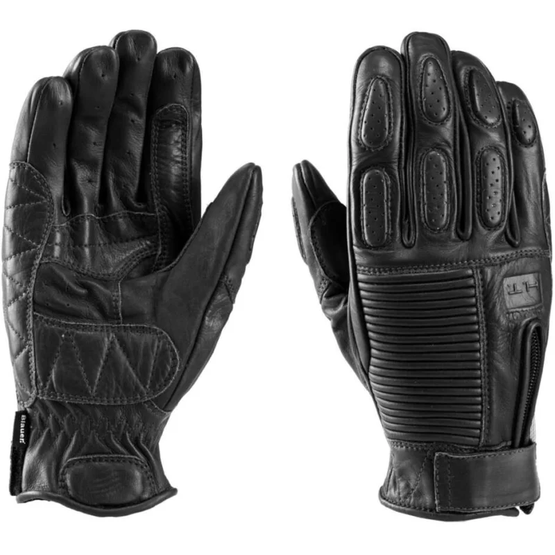 Solo Oggi Blauer HT Banner CE Black Leather Motorcycle Gloves