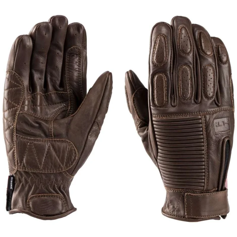 Blauer HT Banner CE Brown Leather Motorcycle Gloves Offerta Limitata
