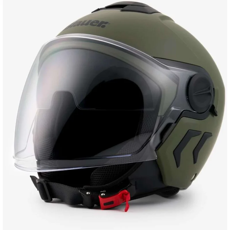 Blauer Jet Motorcycle Helmet Double Visor DJ-01 Mono Green Matt Più Venduto