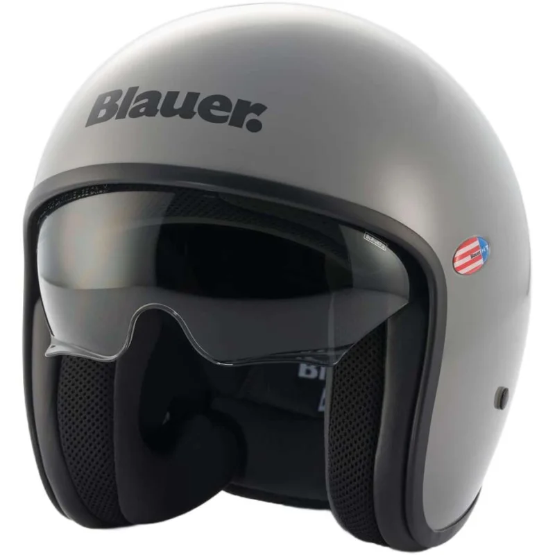 Spedizione Gratuita Blauer Pilot 1.1 HT Jet Motorcycle Helmet in Matt Gray Mono Fibre