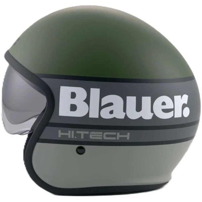 Blauer Pilot 4.0 Jet Motorcycle Helmet Green Gray Matt Nuova Collezione
