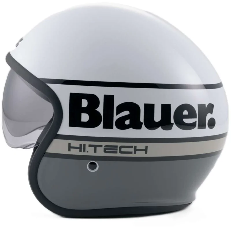Solo Oggi Blauer Pilot 4.0 Jet Motorcycle Helmet White Grey