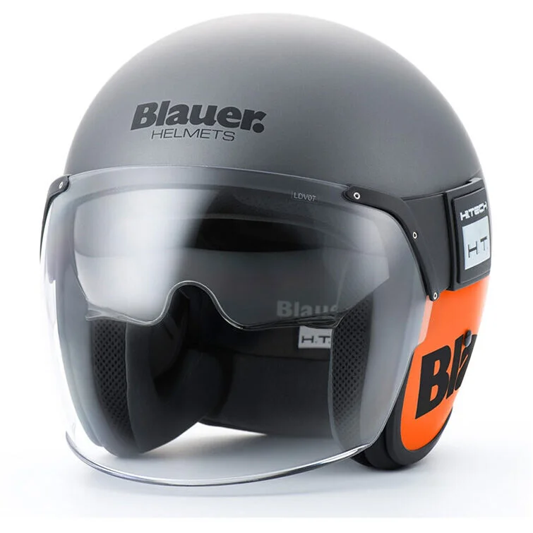 Blauer Pod 06 Jet Motorcycle Helmet, Matt Titanium Orange Spedizione Gratuita