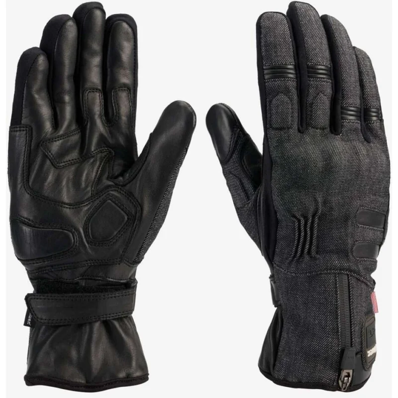 Blauer Summer Motorcycle Gloves In Black Union Leather and Fabric Sconto
