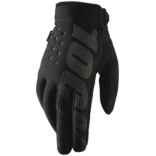 BRISKER Cross Enduro 100% Motorcycle Gloves Black Gray Prezzo Conveniente