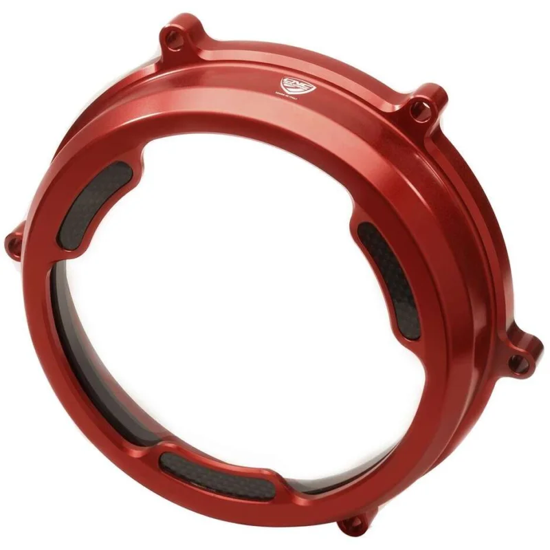Esclusivo CA201 Clear Case with Carbon Inserts for Oil Clutch Ducati Panigale CNC Racing Red