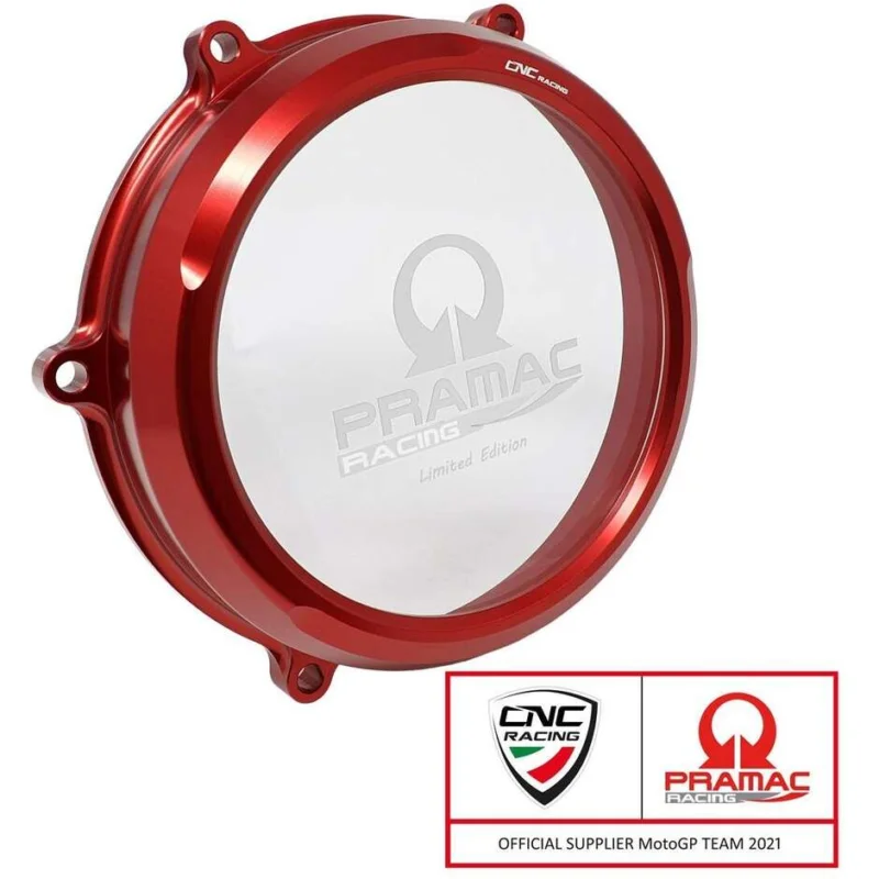 CA210 Transparent Carter for Oil Clutch Ducati Multistrada V4 - Diavel V4 - Pramac Racing Limited Edition CNC Racing Red Soddisfatti O Rimborsati