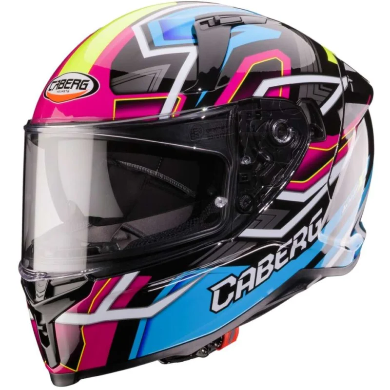 Scelto Dai Clienti Caberg AVALON X BRAMA Full Face Motorcycle Helmet Black Light Blue Fluorescent Yellow Fuchsia
