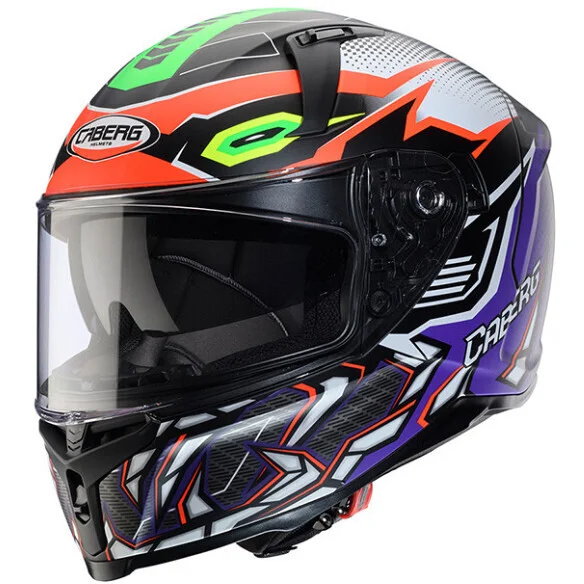 Compra Online Caberg AVALON X GURKHA Full Face Motorcycle Helmet Matt Black Orange Fluorescent Green