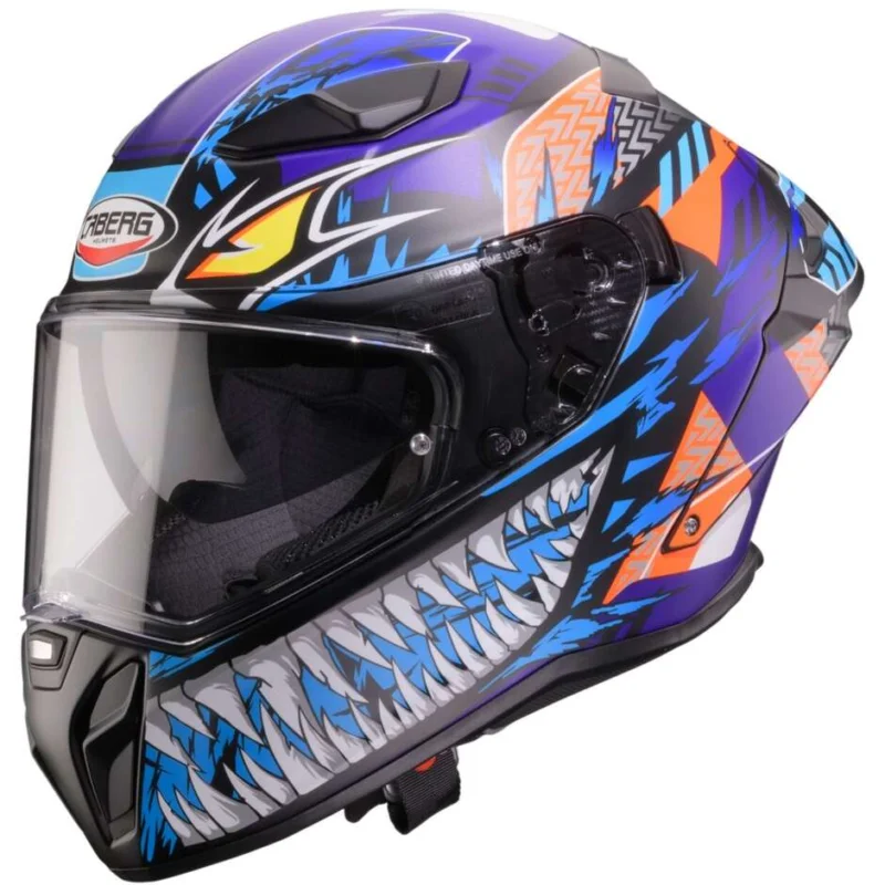 Esclusivo Caberg DRIFT EVO 2 NOBO Full Face Motorcycle Helmet Matte Black Fluorescent Red Blue Fluorescent Purple