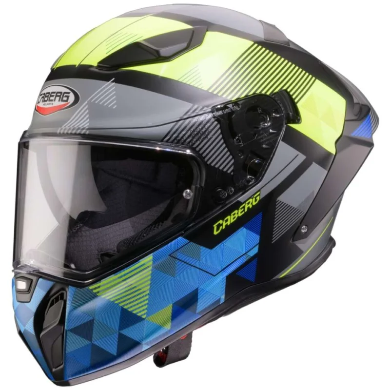 Caberg DRIFT EVO 2 PRISM Full Face Motorcycle Helmet Matte Black Fluorescent Yellow Blue Prezzo Basso