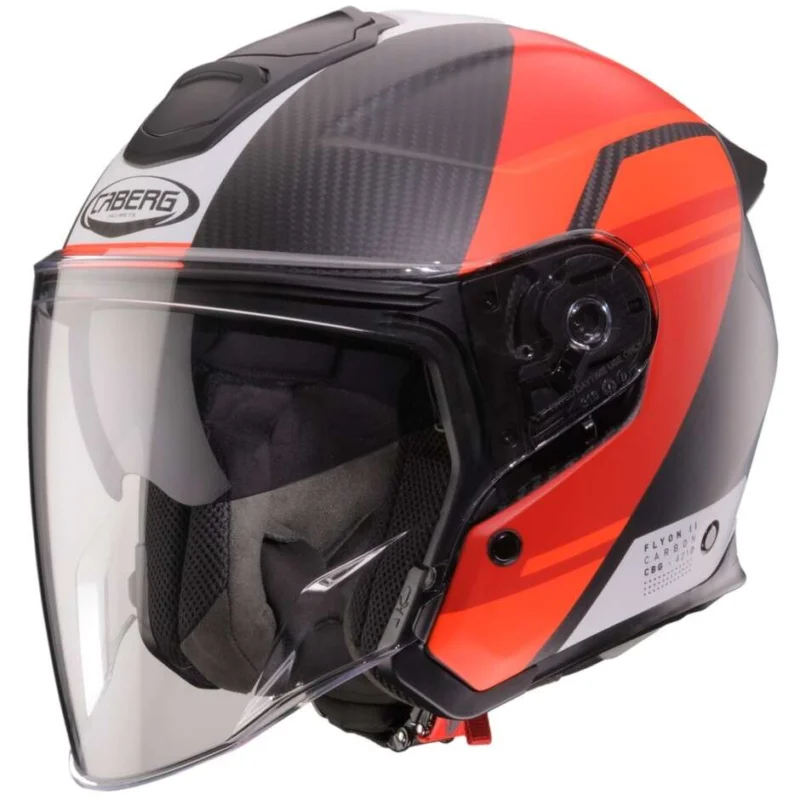 Offerta Del Giorno Caberg FLYON II MATT CARBON ADDICT Jet Motorcycle Helmet