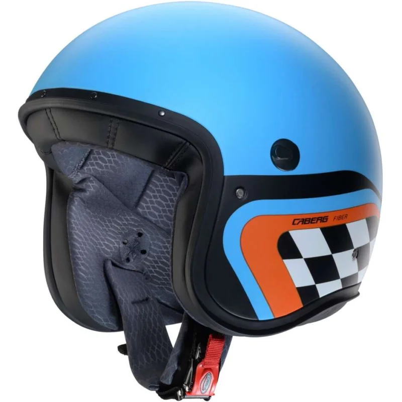 Caberg FREERIDE X DAYTONA Jet Motorcycle Helmet Matt Clear Blue Black Orange Offerta Lampo