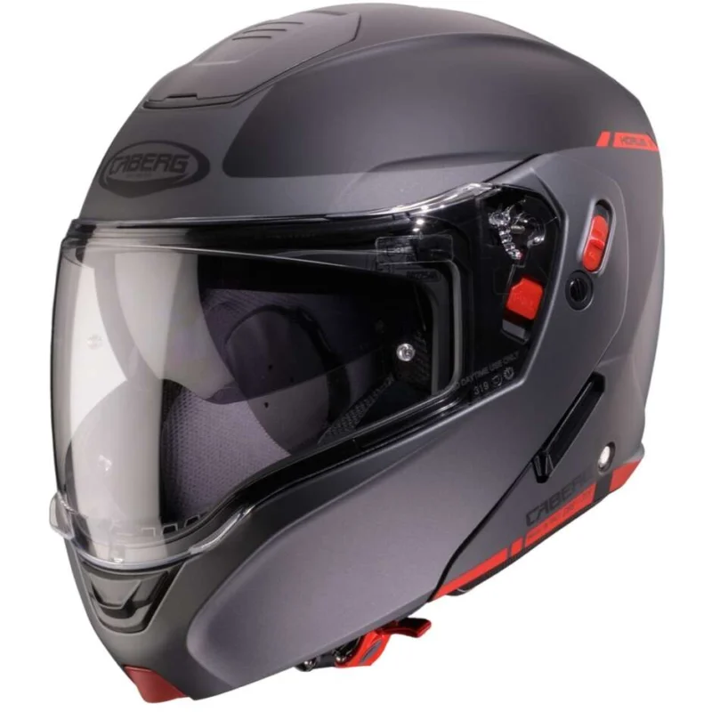 Prezzo Conveniente Caberg HORUS X RAY P/J Approved Modular Motorcycle Helmet Matt Black Grey Fluorescent Red