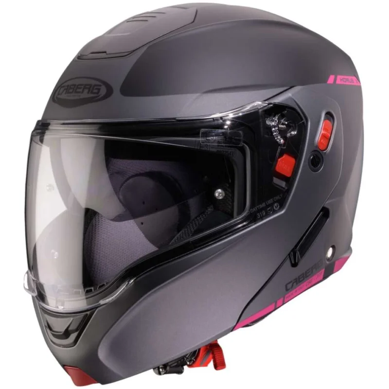 Caberg HORUS X RAY P/J Approved Modular Motorcycle Helmet Matt Black Grey Fuchsia Economico