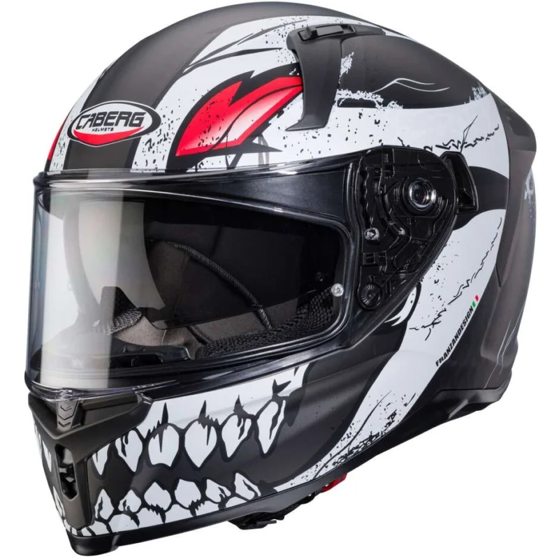 Caberg Integral Motorcycle Helmet AVALON X PUNK Matt Gray White Red Prezzo Scontato