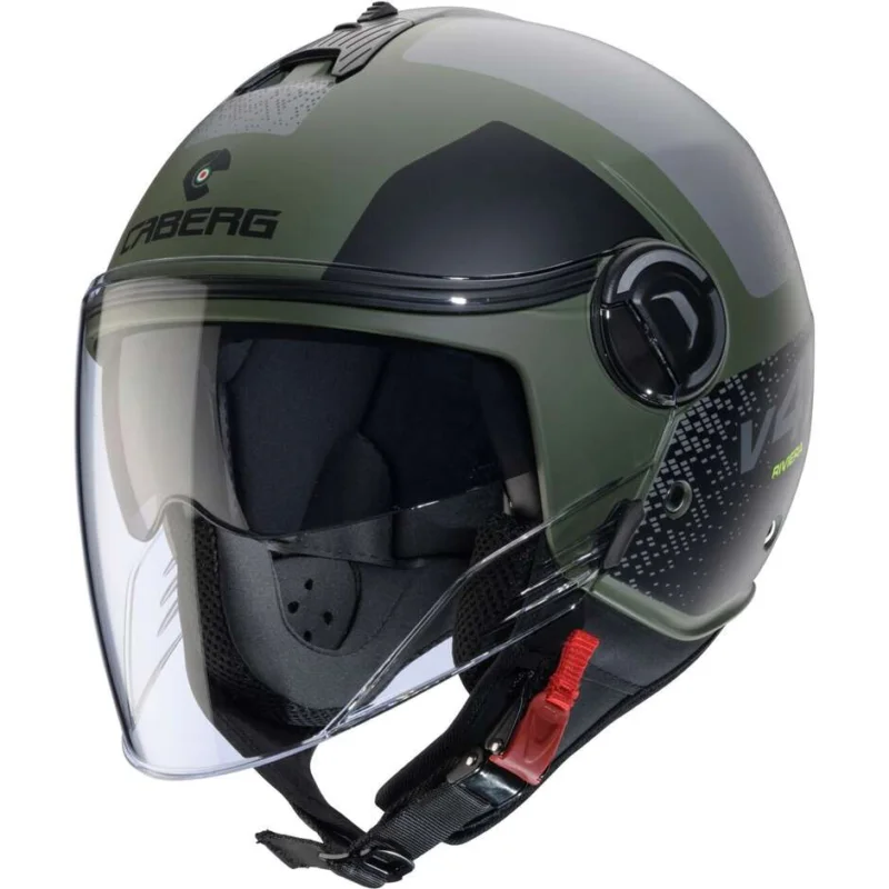Caberg RIVIERA V4X ALPHA Jet Motorcycle Helmet Matt MILITARY Green Black Grey Subito Disponibile