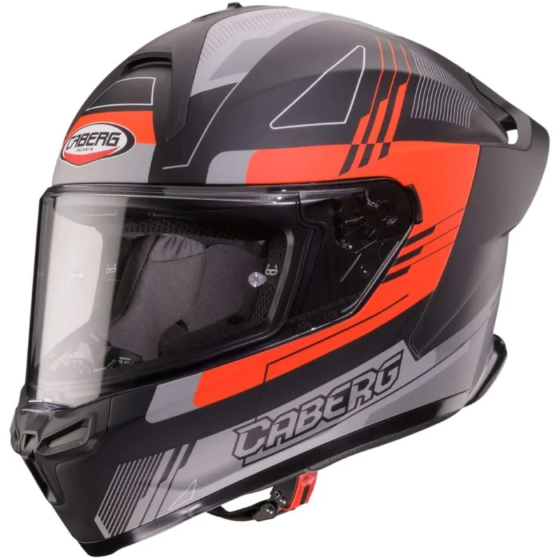 Caberg ROXTER COLT Full Face Motorcycle Helmet Matte Black Fluorescent Red Grey Acquista Ora