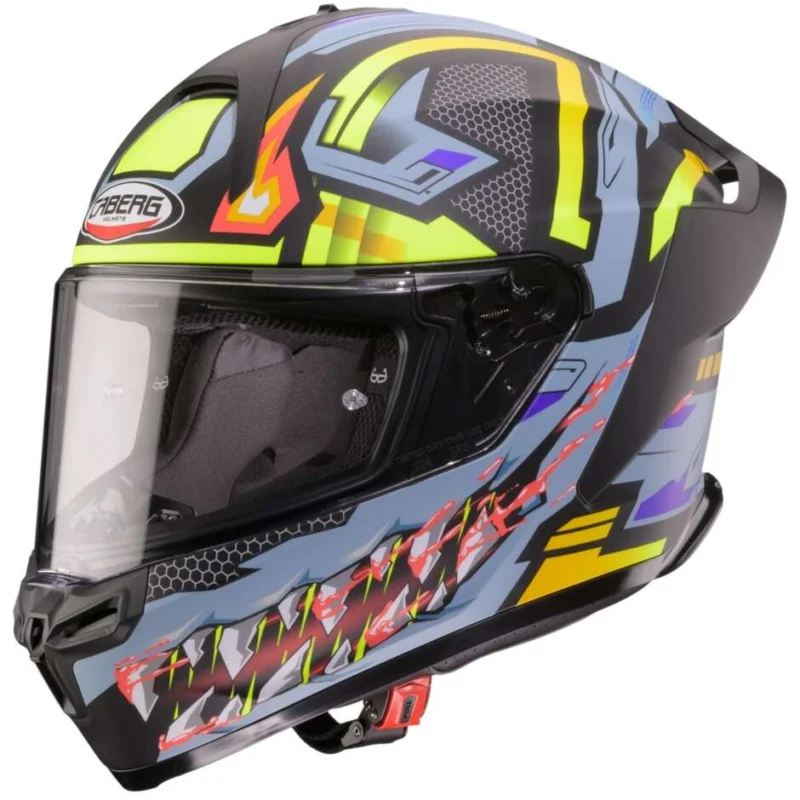 Non Perdere Caberg ROXTER HUNTER Full Face Motorcycle Helmet Matte Black Grey Fluorescent Yellow