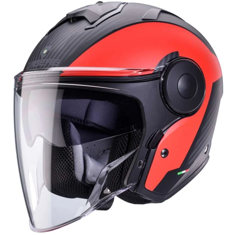 Vendita Finale Caberg SOHO MILANO Jet Motorcycle Helmet Matt Black Red