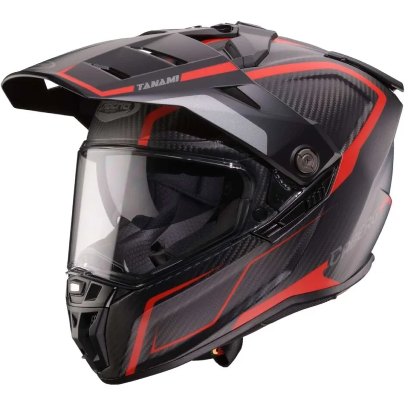 Promozione Caberg TANAMI MATT CARBON GRAVITY Off-Road Full Face Motorcycle Helmet Red Grey