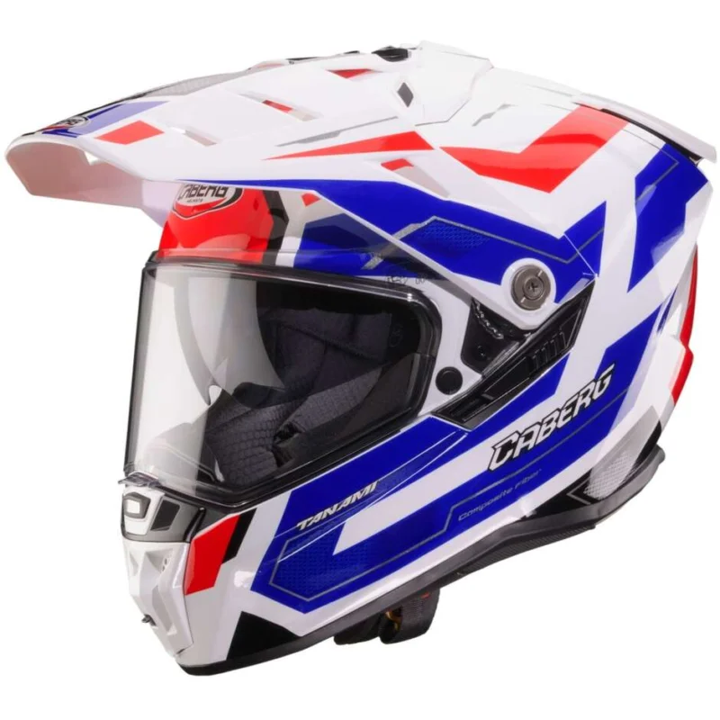 Ordina Subito Caberg TANAMI RANGER Off-Road Full Face Motorcycle Helmet White Red Blue