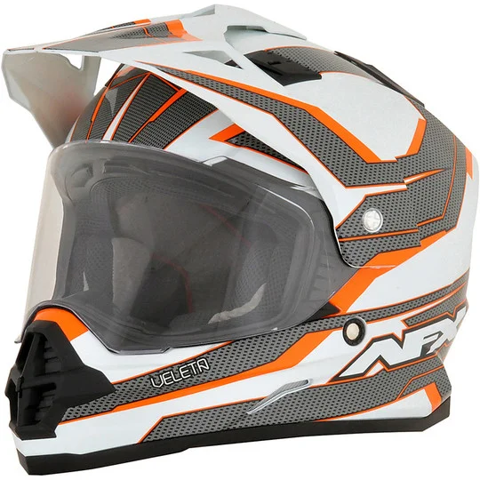 Cacso Integral Motorcycle Dual Sport Afx FX-39 VELETA Orange color Spedito Oggi