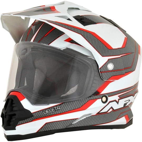Cacso Integral Motorcycle Dual Sport Afx FX-39 VELETA Red color Super Prezzo