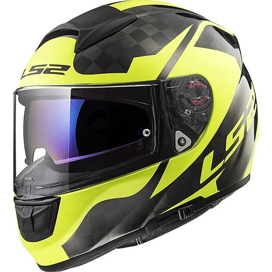 Compra Online Carbon Integral Helmet Ls2 FF397 Vector C Shine Hi-V Yellow Fluo