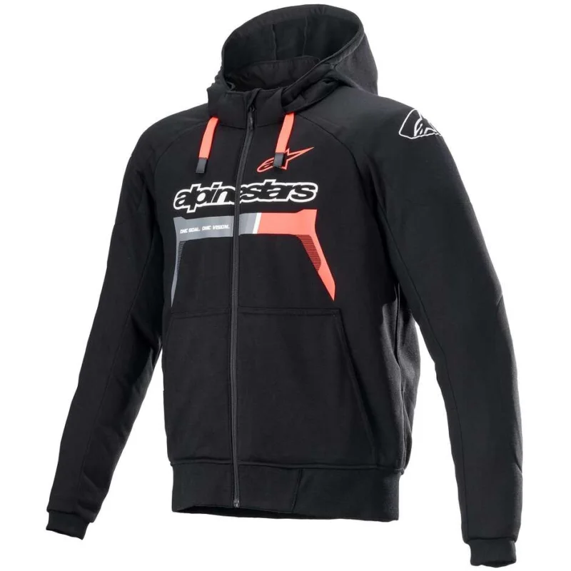 Solo Oggi Casual Sweatshirt Alpinestars CHROME IGNITION HOODIE Fluo Red Black