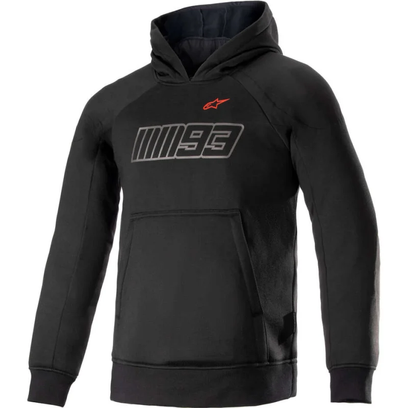 Casual Sweatshirt Alpinestars MM93 THUNDER HOODIE Red Black Soddisfatti O Rimborsati